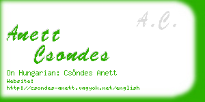 anett csondes business card